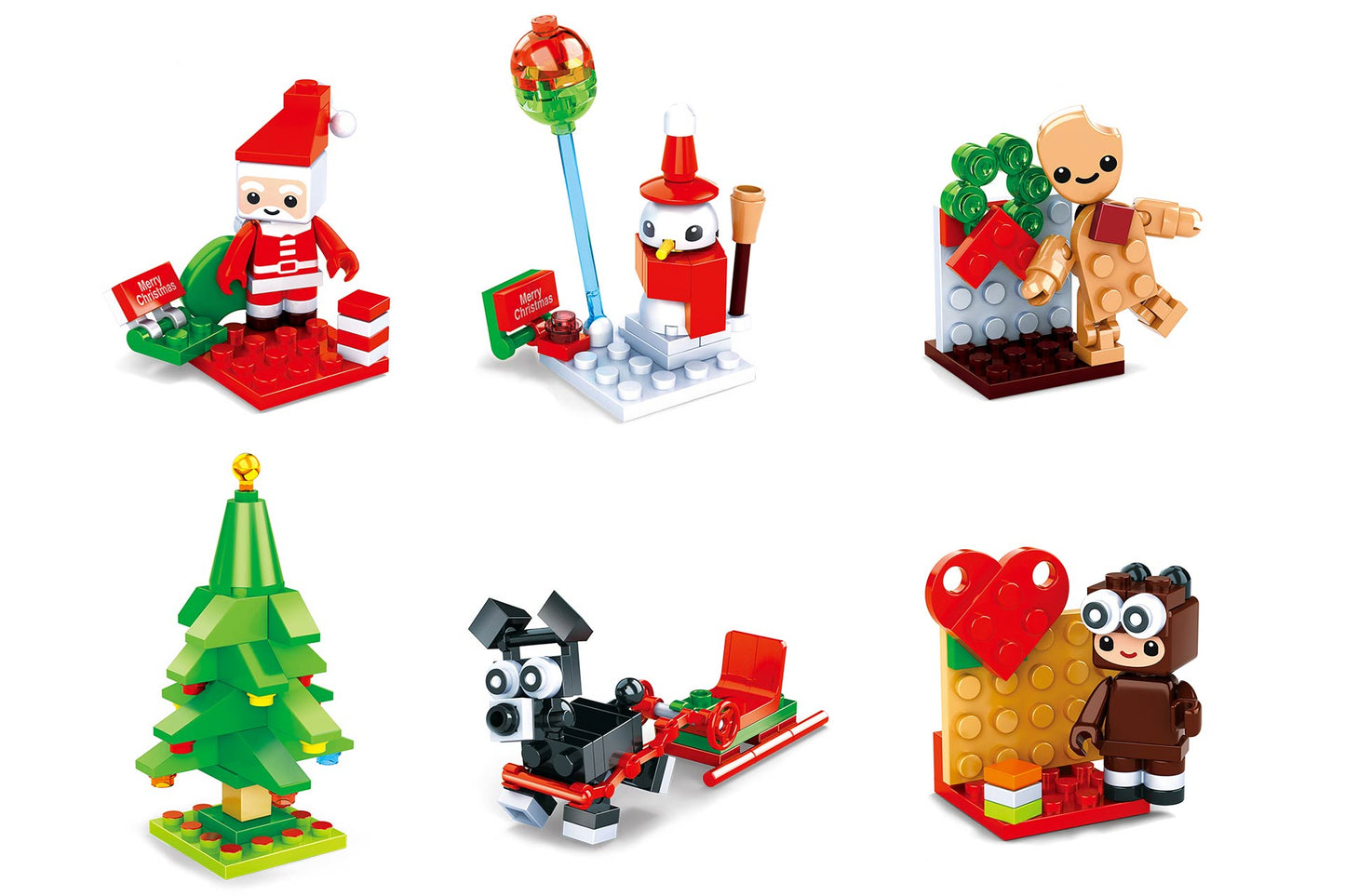 Santa's Friends Building Block Christmas Crackers (6 x 12-inch Crackers)