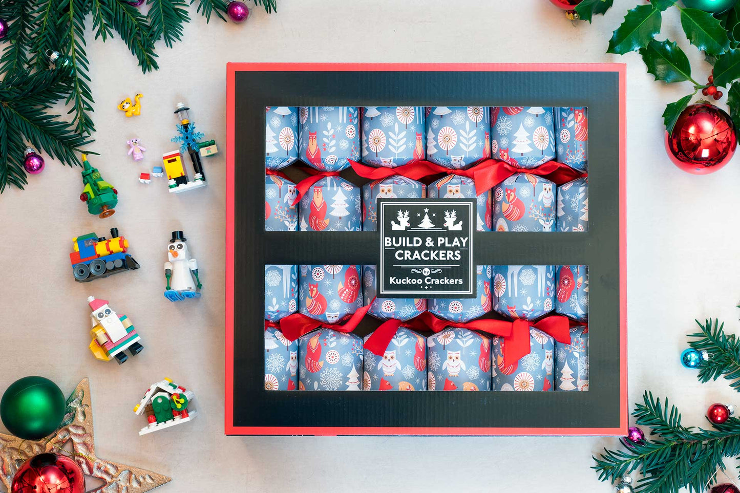 Christmas Building Block Christmas Crackers (6 x 13-inch Crackers)