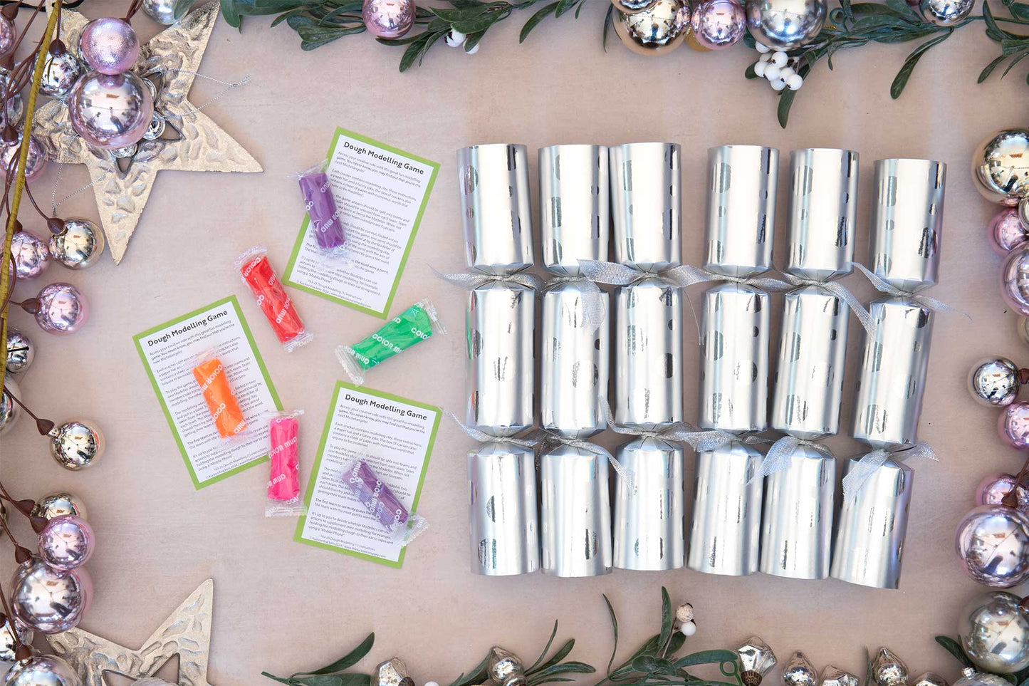 Dough Modelling Game Christmas Crackers (6 x 12-inch Crackers)