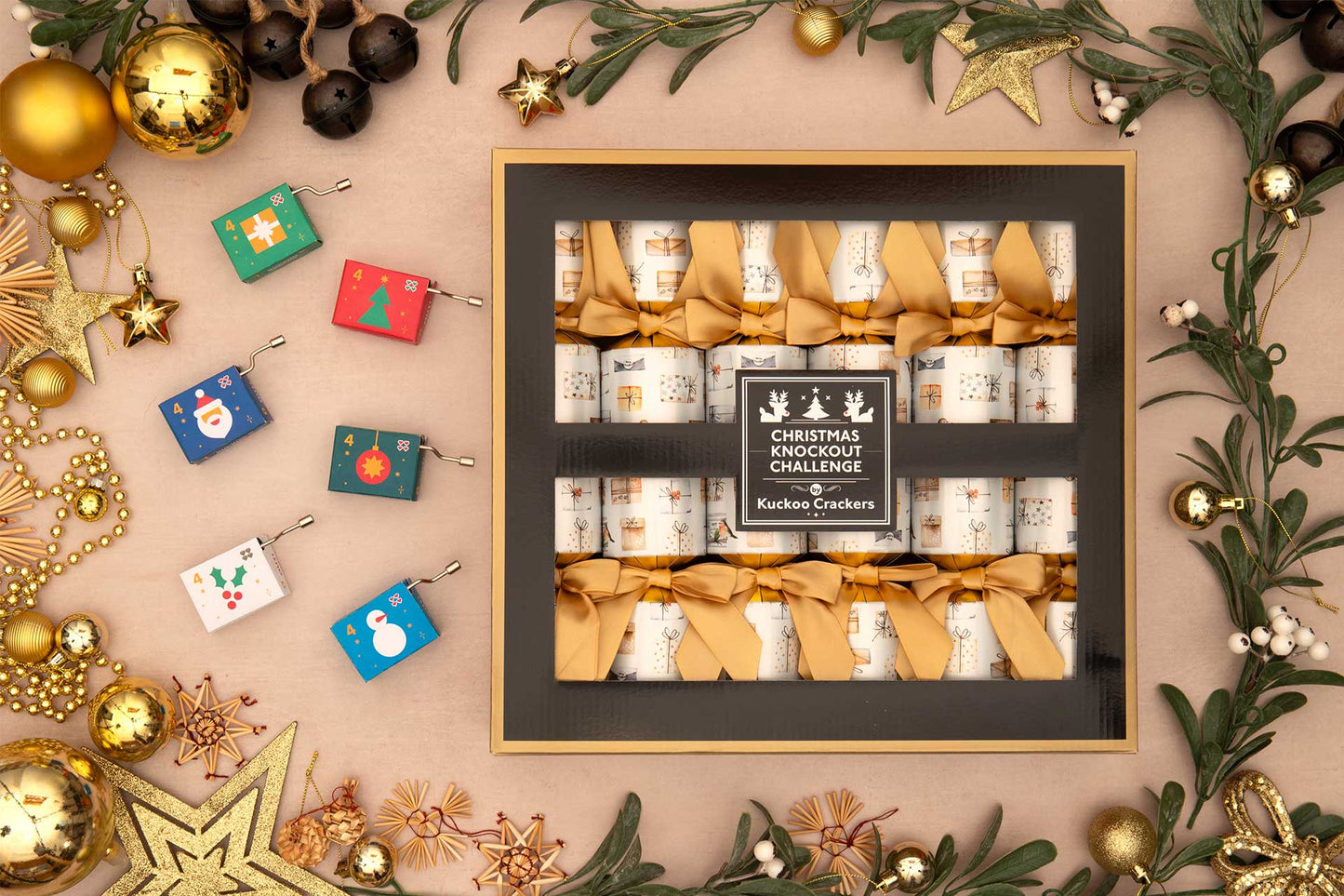 Knock Out Game Christmas Crackers (6 x 13-inch Crackers)