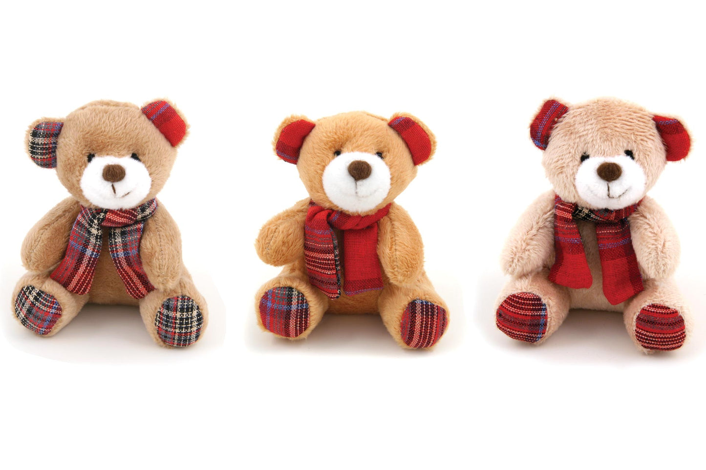 Teddy Bears with Scarfs and Patchwork Paws Christmas Crackers (6 x 13-inch Crackers)