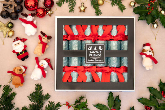 Santa's Friends Teddy Bear Christmas  Crackers (6 x 13-inch Crackers)
