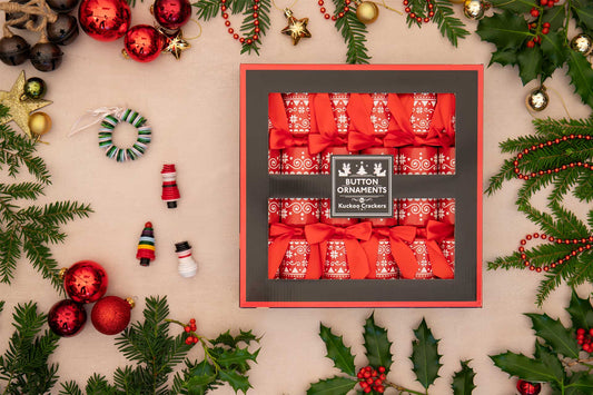 DIY Button Ornament Christmas Crackers (6 x 12-inch Crackers)