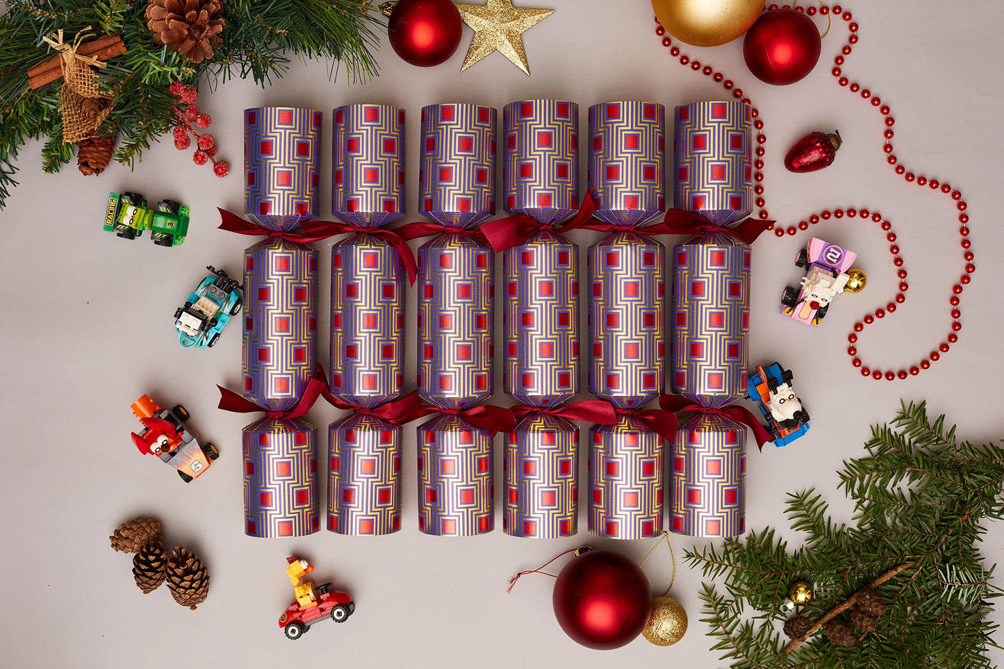 Animal Go-Kart Building Block Christmas Crackers (6 x 13-inch Crackers)