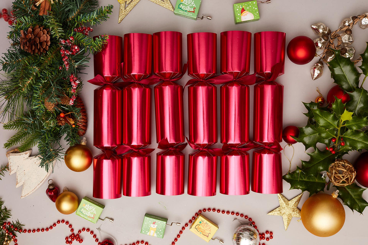 Music Box Christmas Crackers  (6 x 13-inch Crackers)